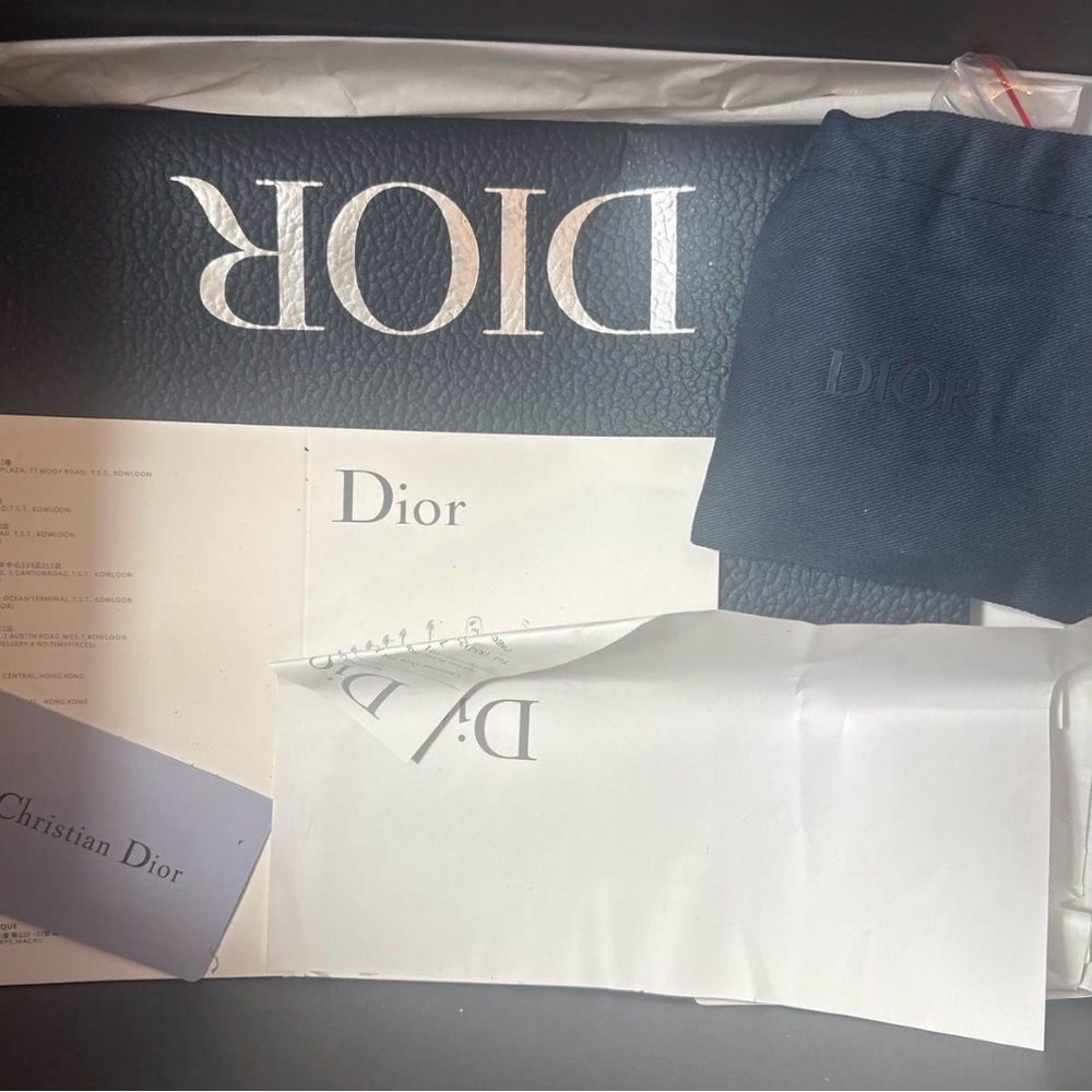 Dior Men's Black Mesh & Leather Chunky-Sole Sneakers with Cream Midsole - Picture 3 of 7
